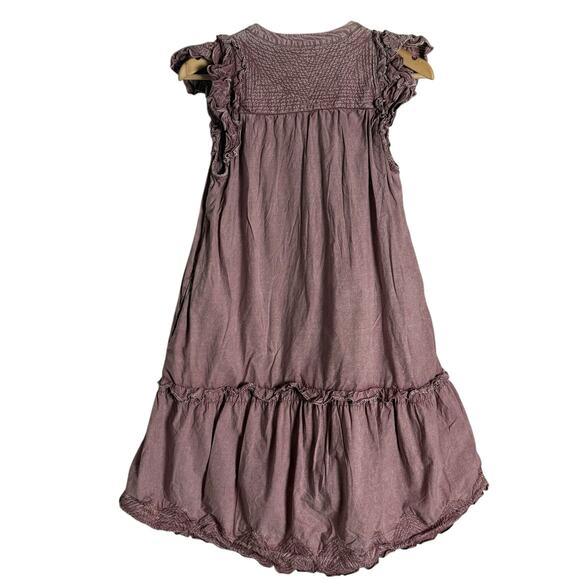 Sea Heidi Heart Quilt Petal Sleeve Tiered Rose Pink Mini Dress Size Small - Picture 13 of 15